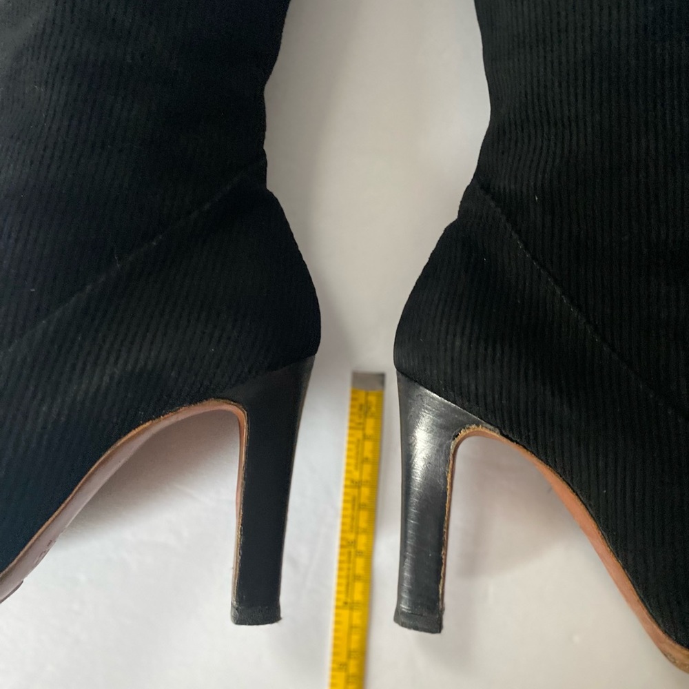 Vintage 90s Versus Versace Black Corduroy Mid-Calf Boots - Rare Archival Piece - Picture 4 of 15